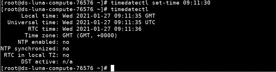timedatectl output