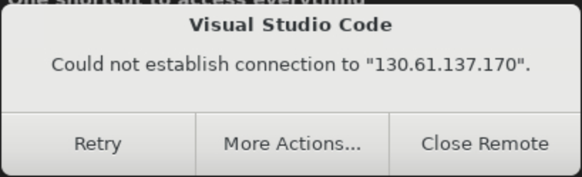 VS Code Retry Connection